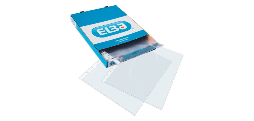 Fundas multitaladro de polipropileno extraliso Folio 100 micras Caja de 100