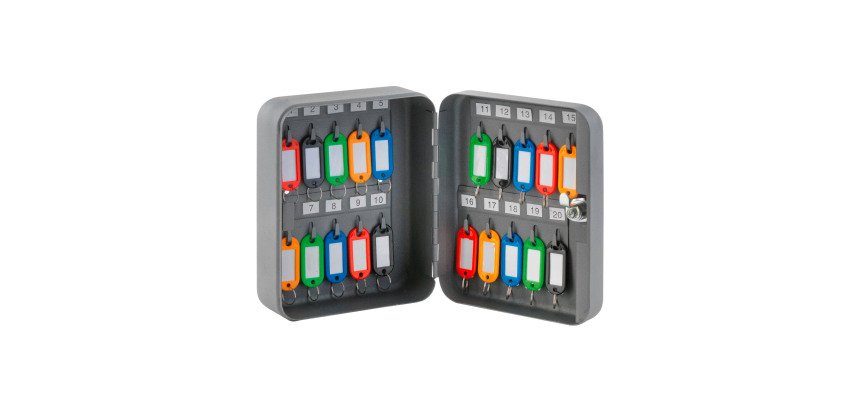 Cassetta portachiavi 20 x 16 x 8 cm, 20 ganci