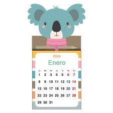 Mini calendario inmantado forma animal