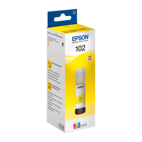Flacone inchiostro Epson originale Ecotank 102 colori 70 ml