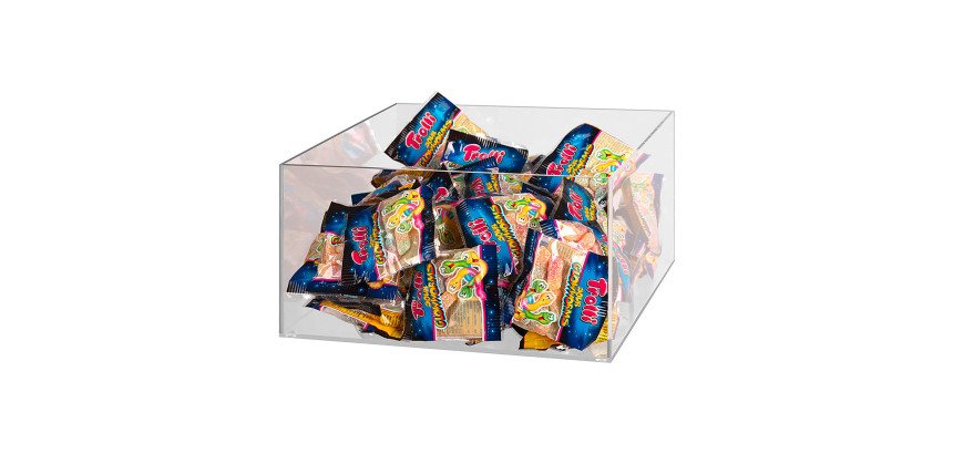 Espositore -Stand - Supporto - Cubo espositivo acrilico palia in acrilico trasparente 250x250x130mm - Scatola trasparente