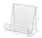 Espositore -Stand - Supporto - Reggilibri grande trasparente in acrilico 210x200x50mm - Espositore libro - Bookstand