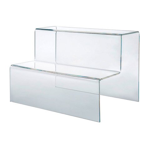 Espositore - Stand - Supporto a gradini a 2 livelli trasparente 300x200x200mm - Espositore a scalini