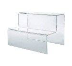 Espositore - Stand - Supporto a gradini a 2 livelli trasparente 300x200x200mm - Espositore a scalini
