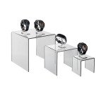 Espositore - Stand - Supporto - Set da 3 piedistallo in acrilico trasparente - Espositore a ponte