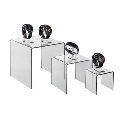 Espositore - Stand - Supporto - Set da 3 piedistallo in acrilico trasparente - Espositore a ponte