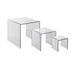 Espositore - Stand - Supporto - Set da 3 piedistallo in acrilico trasparente - Espositore a ponte