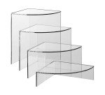Espositore - Stand - Supporto - Set da 4 piedistallo salvia in acrilico trasparente - Piedistallo espositivo
