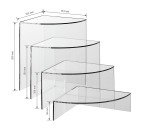 Espositore - Stand - Supporto - Set da 4 piedistallo salvia in acrilico trasparente - Piedistallo espositivo