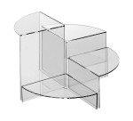 Espositore - Stand - Supporto - Set da 4 piedistallo salvia in acrilico trasparente - Piedistallo espositivo