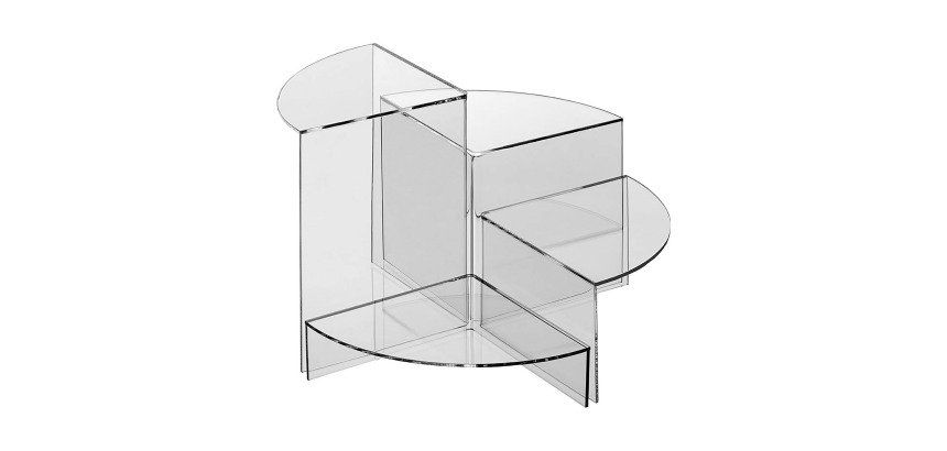 Espositore - Stand - Supporto - Set da 4 piedistallo salvia in acrilico trasparente - Piedistallo espositivo