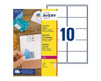 Etichette adesive Avery in carta bianca coprente 99,1x57mm, 10 etichette per foglio, adesivo permanente, laser, 25 fogli