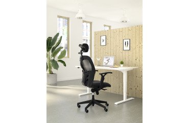 Scrivania elettrica elevabile 160 x 80 cm Bianco Ecla Ergo Premium Bruneau