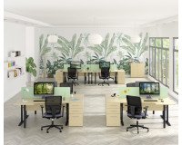 Scrivania angolare Altys con allungo gambe ad L in metallo