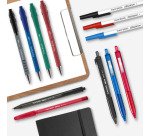 Stylo bille Papermate Kilometrico à capuchon pointe 1 mm - écriture moyenne - Pochette de 8 couleurs assorties