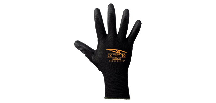 Guanti Poligrip in poliuretano nero, 1 paio