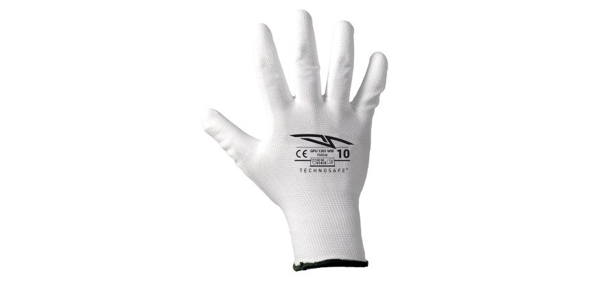 Guanti Poligrip in poliuretano bianco, 1 paio