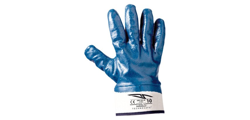 Guanti in NBR blu interamente rivestito, 1 paio