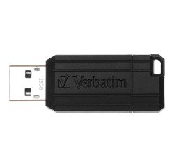 Memoria USB-A Verbatim Prinstripe retráctil negra de 128 GB