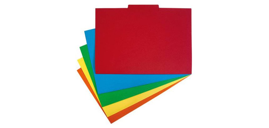 Subcarpetas de cartulina con pestaña central 230 g Folio - Paquete de 50