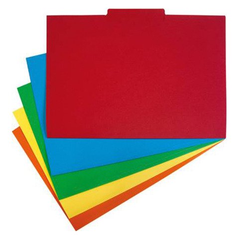 Subcarpetas de cartulina con pestaña central 240 g Folio Amarillo - Paquete de 50