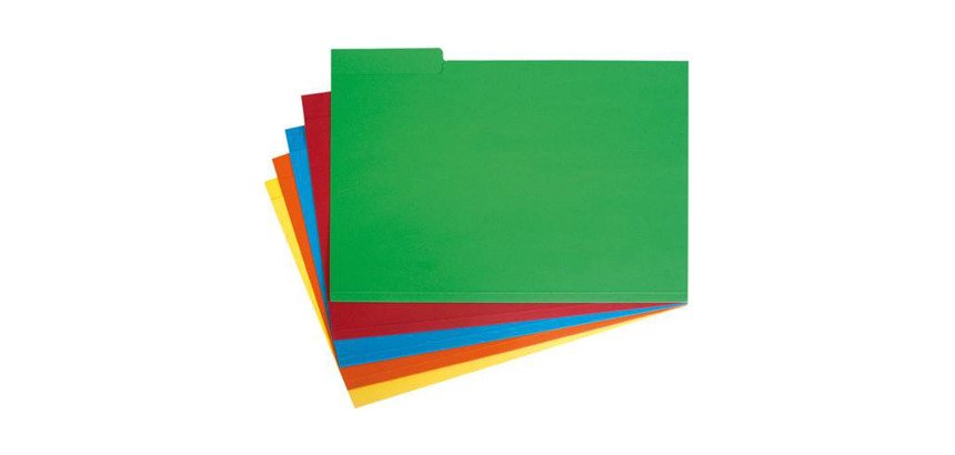 Subcarpetas con pestaña lateral de 230 g A4 - Paquete de 50