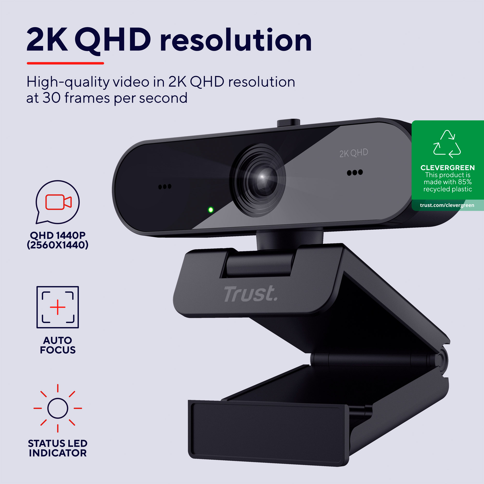 Webcam TW-250 QHD USB eco Trust su