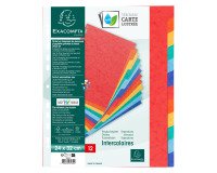 Intercalaire A4 carte lustrée colorée Exacompta 12 onglets neutres