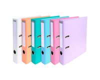 Plastic-coated ordner with lever Exacompta A4 - Back 5 cm assorted pastel colors