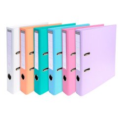Plastic-coated ordner with lever Exacompta A4 - Back 5 cm assorted pastel colors