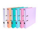 Classeur à levier plastifié Exacompta A4 - Dos 5 cm couleurs assorties pastel