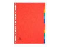 Intercalaire A4 carte lustrée colorée Exacompta 12 onglets neutres