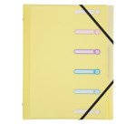 Trieur plastique Chromaline Exacompta 3 rabats 6 divisions - couleurs assorties