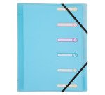 Trieur plastique Chromaline Exacompta 3 rabats 6 divisions - couleurs assorties