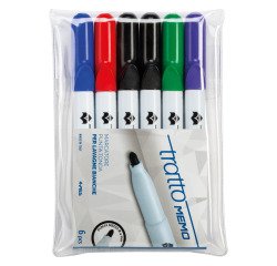 Marcatori per lavagne bianche Tratto Memo colori assortiti in confezione da 6 pezzi