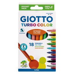 Pennarelli GIOTTO Turbo Color assortiti 18 pezzi eco pack 50% riciclato