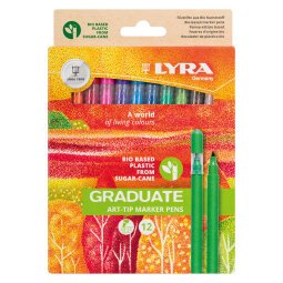 Pennarelli Lyra Art-Tip Bio based colori assortiti in confezione da 12 pezzi