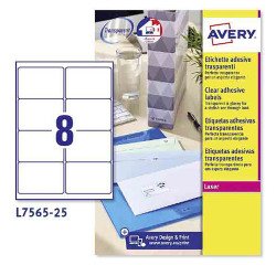 Avery Address Labels L7565-25 Transparent 300 labels per pack