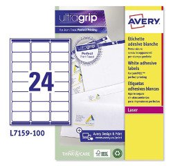 Avery L7159-100 Address Labels Self Adhesive 63.5 x 33.9 mm White 100 Sheets of 24 Labels