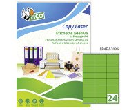 En_etichette verde fluo a4 24et/fg 70x36