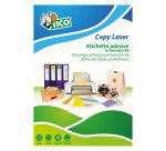 Etichette adesive Tico in carta fluorescente gialla 70x36mm, 24 etichette per foglio, adesivo permanente, laser/inkjet, 70 fogli