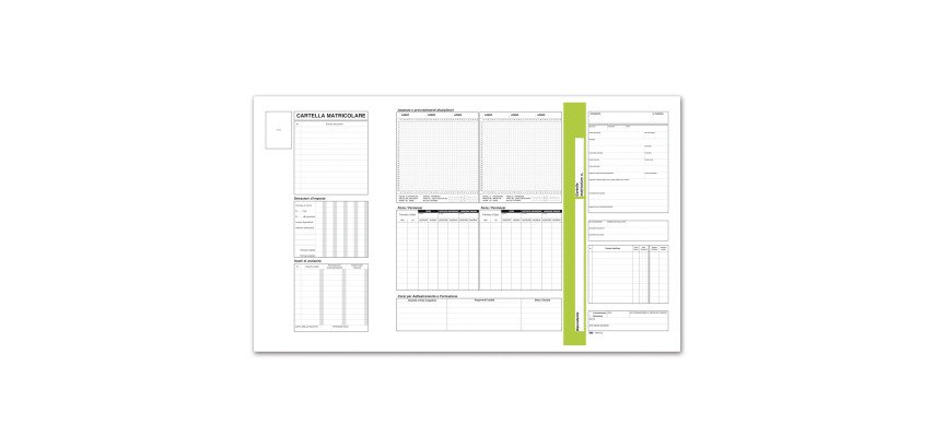 Cartelle matricolari dipendenti Data Ufficio Avorio rigato non perforato 32,5 x 25,5 cm carta 40 unità
