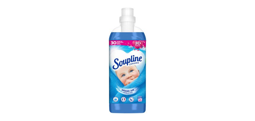 Assouplissant Soupline concentré 3D Grand air - 45 lavages - Eco-recharge de 1 L