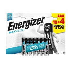 Pack de 10 pilas alcalinas LR03 Energizer Max Plus AA + 4 gratis