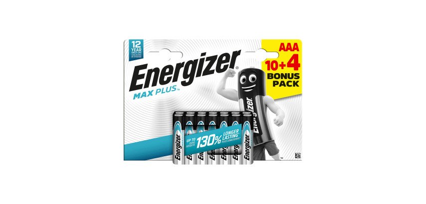 Pack 10 piles alcaline LR03 Energizer Max Plus AAA + 4 OFFERTES