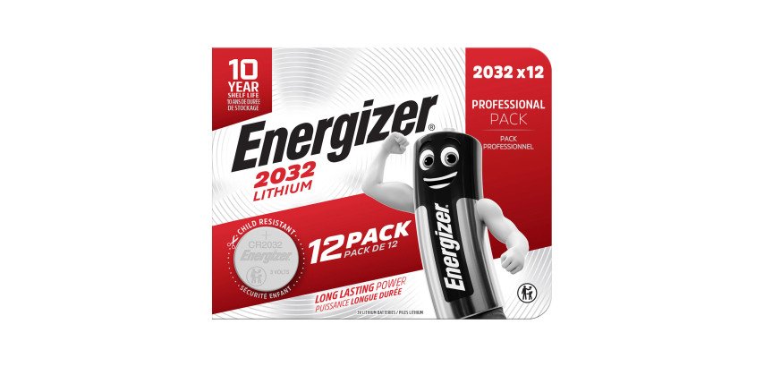 Energizer - Pack de 12 piles bouton Lithium CR2032 - 3V