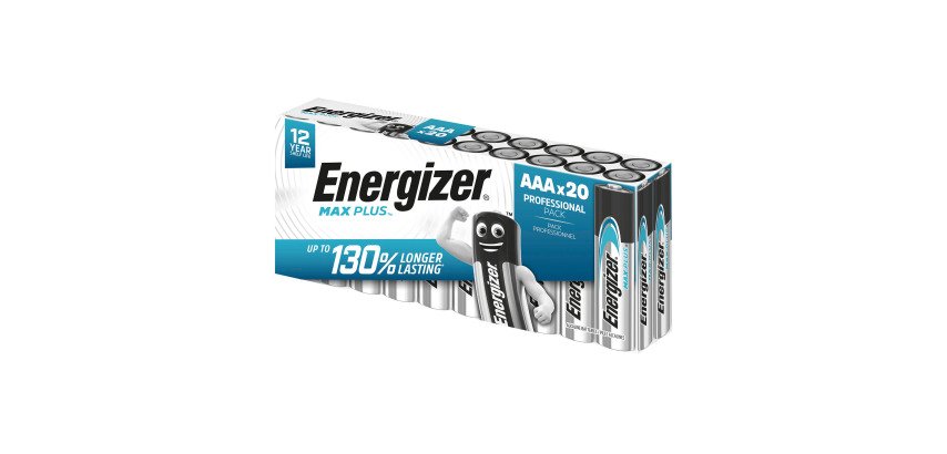 Energizer Max Plus - Pack of 20 AAA/LR03 Alkaline Batteries - 1.5V