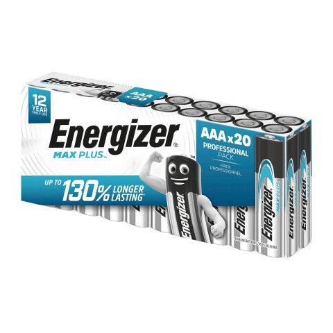 Pilas alcalinas AAA Energizer Max Plus (paquete de 20) LR03