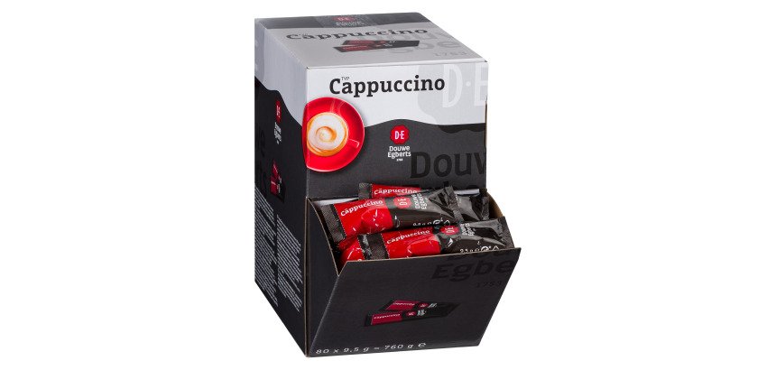 Sticks de Cappuccino soluble Douwe Egberts - Boîte distributrice de 80