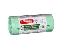 Bolsas de basura para residuos compostables de 110 L Alfapac profesional  - 20 bolsas
